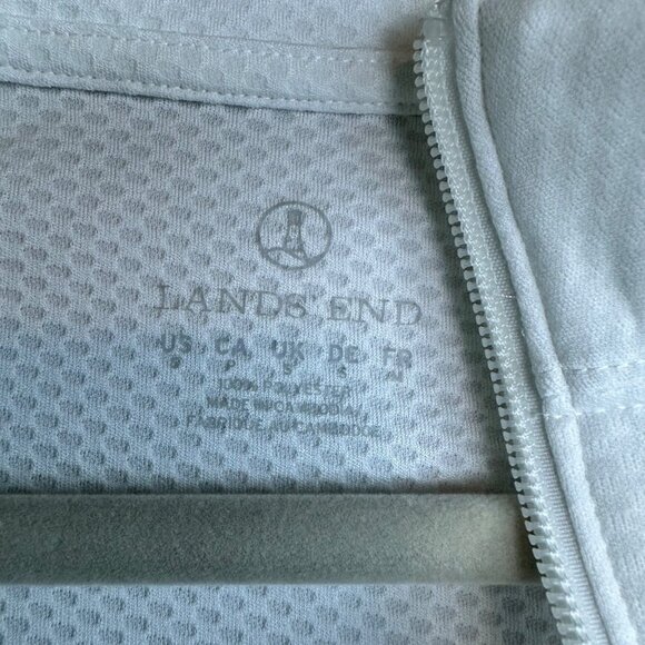 Land's End Verizon White Quarter Zip Pullover Mens Small Casual Workwear Light - Picture 7 of 11